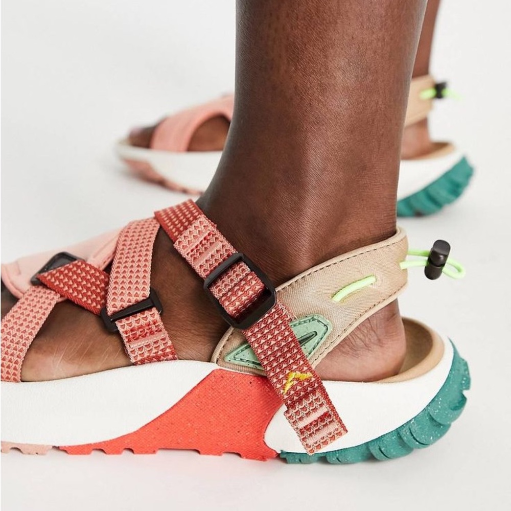 Nike Onetona Coral Beige & Matter Root Pink Sandals with Adjustable Straps - Picture 5 of 10